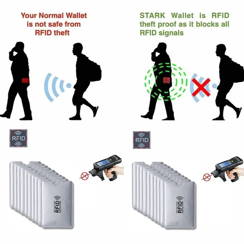 5-20 pcs Aluminium Anti Rfid Card Holder NFC Blocking Reader Lock Id Bank Card Holder Case Protection Metal Credit Card Case
