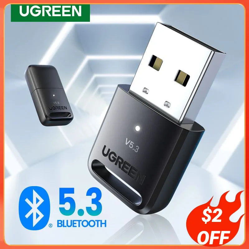 UGREEN USB Bluetooth 5.3 5.0  Dongle Adapter for PC Speaker Wireless Mouse Keyboard Music Audio Receiver Transmitter Bluetooth